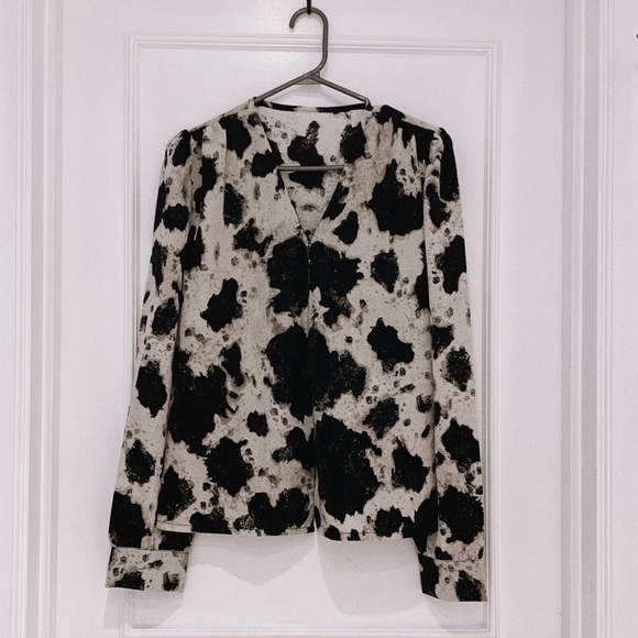 Animal Print, V neck blouse - Picture 1 of 8